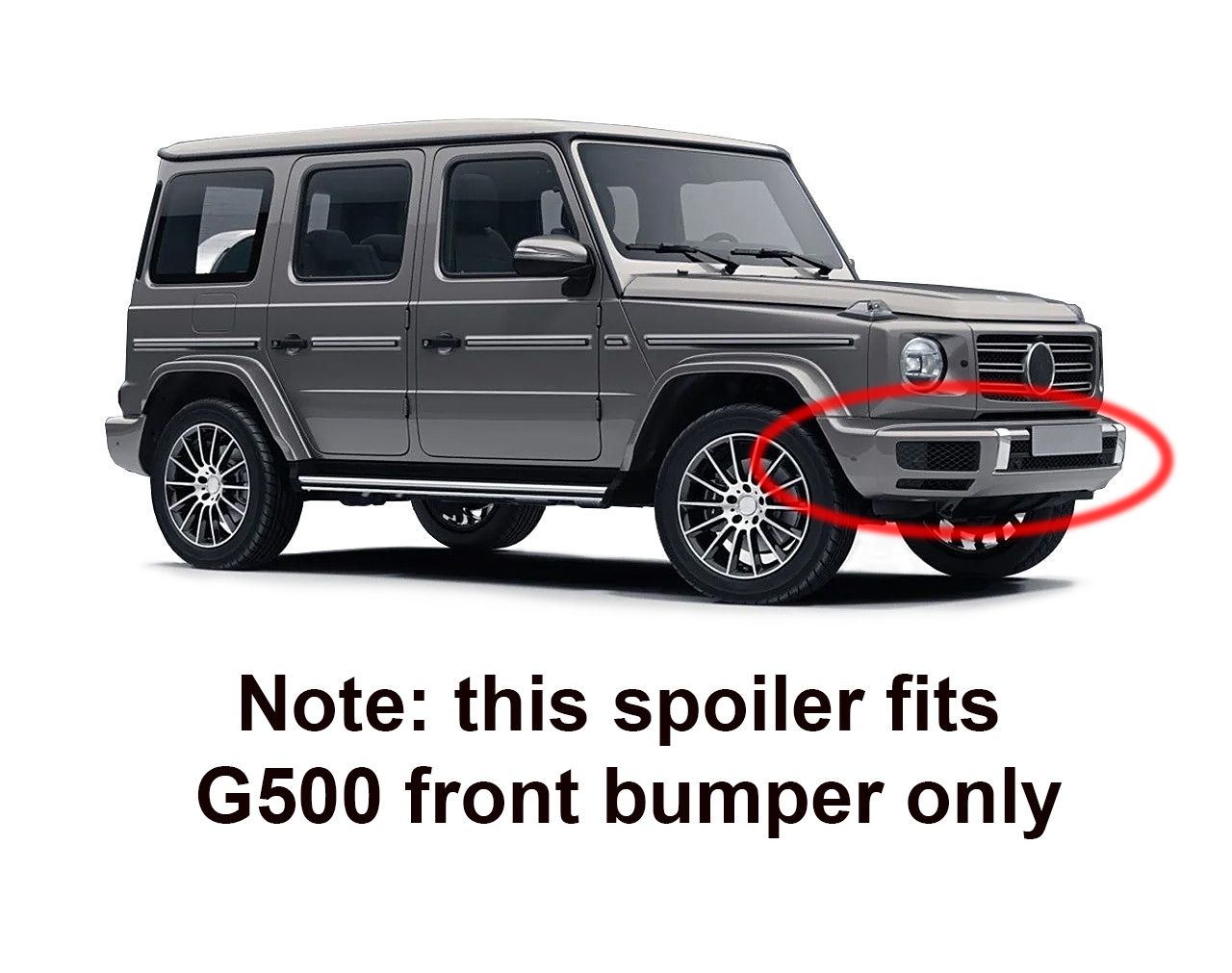 Mercedes-Benz W463A G-Class G500 Brabus Style Carbon Fiber Front Lip Spoiler with LED