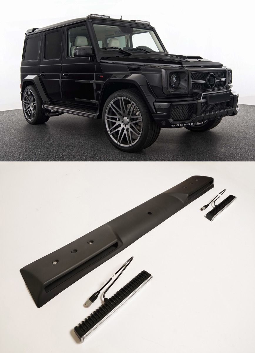Fiberglass Front Brabus Style Roof Spoiler with LEDs for Mercedes-Benz W463 G-Class