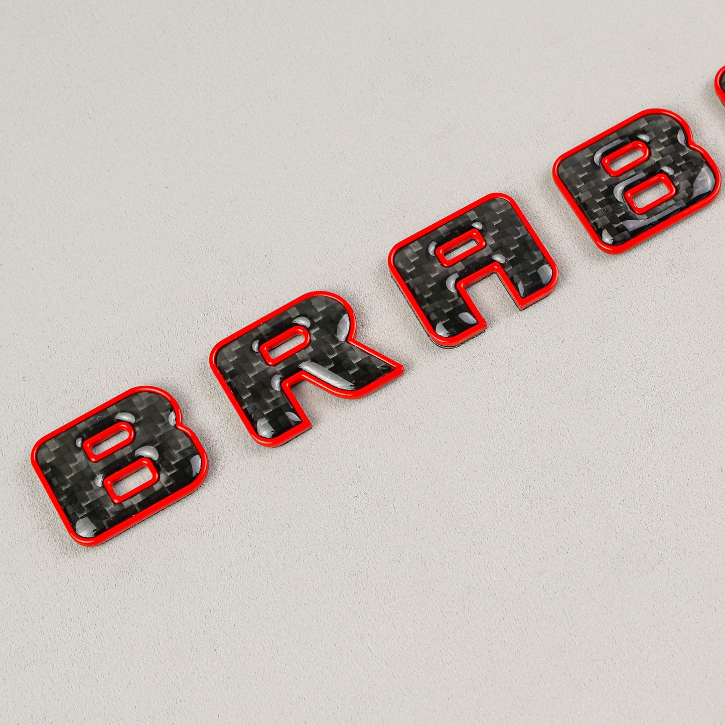 Brabus 800 Style Red Metal with Carbon Badges Emblems Set for Mercedes-Benz W463 W463A W464