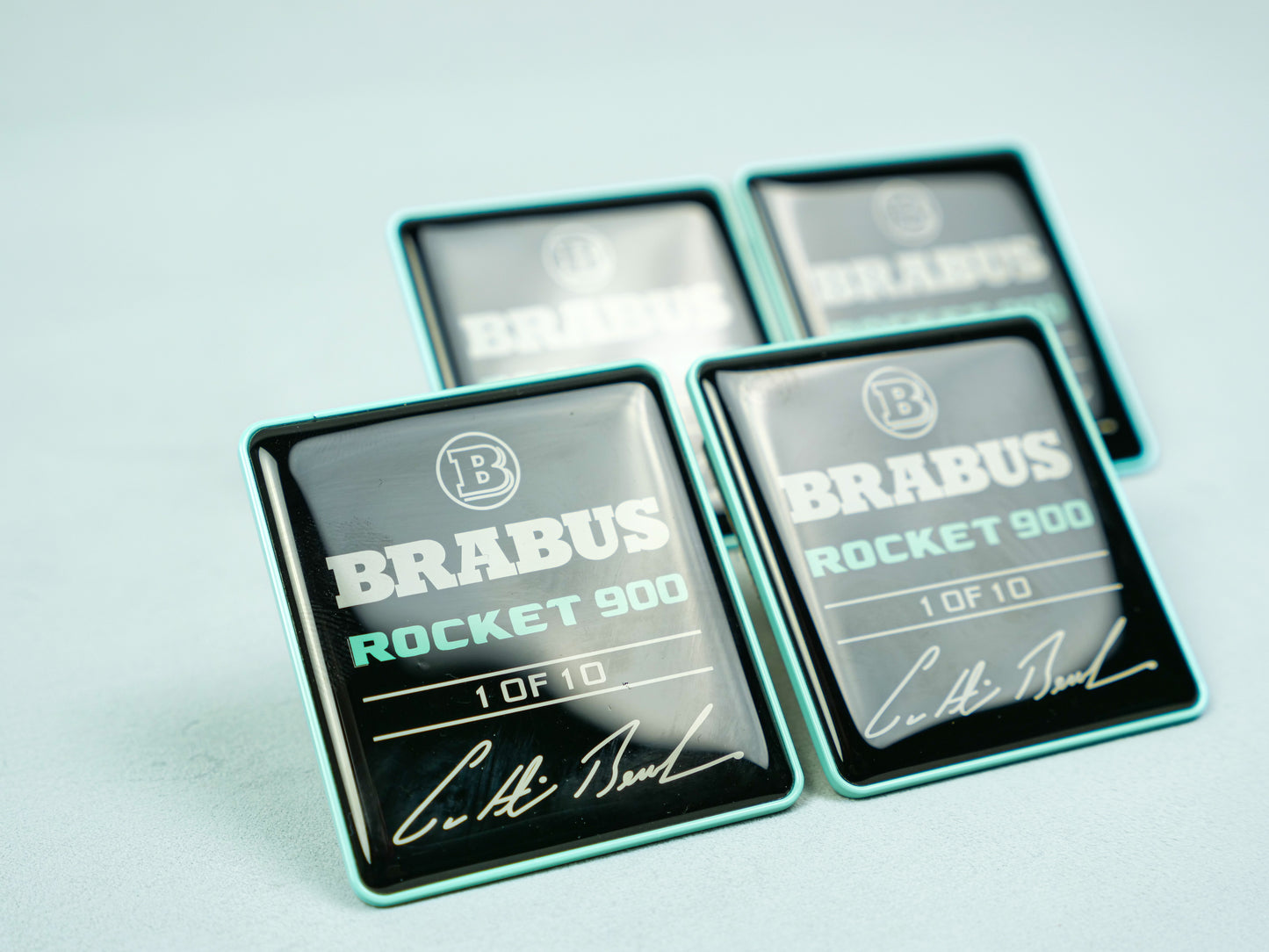 Brabus Style Rocket 900 Edition 1 of 10 Tiffany Blue Seat Emblems Set for Mercedes-Benz W463A