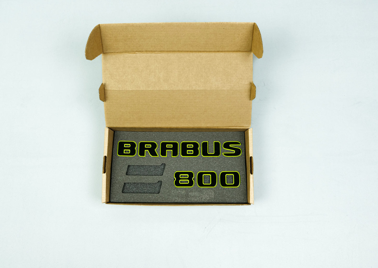 Brabus 800 Style Black with Lime Green Badges Emblems Set for Mercedes-Benz W463 W463A W464