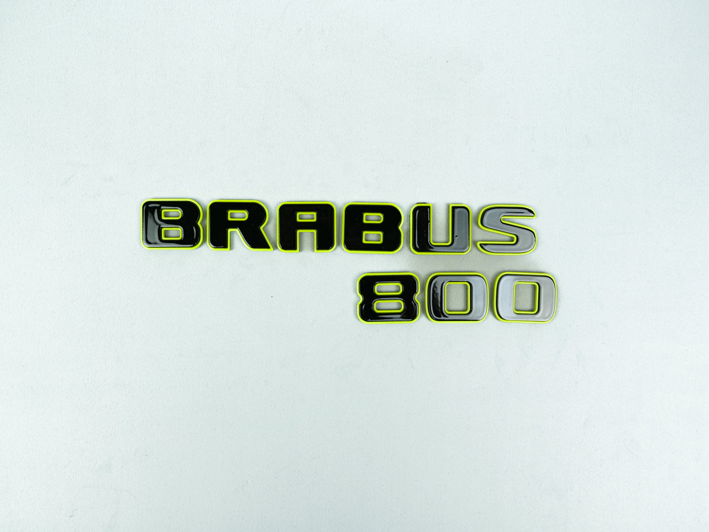 Brabus 800 Style Black with Lime Green Badges Emblems Set for Mercedes-Benz W463 W463A W464