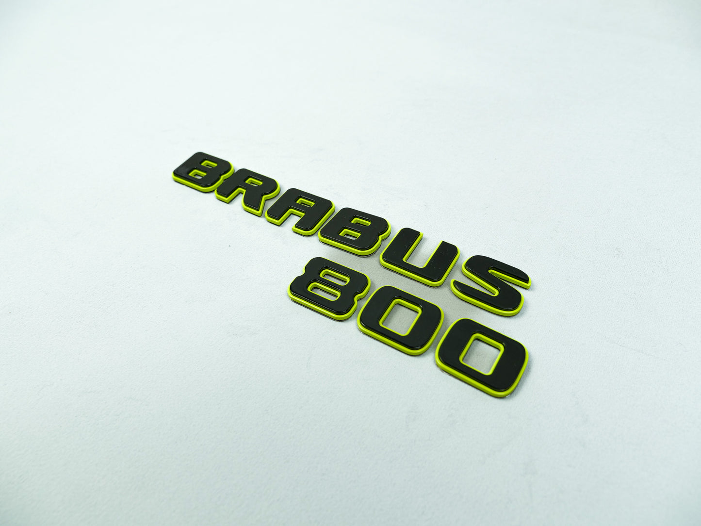 Brabus 800 Style Black with Lime Green Badges Emblems Set for Mercedes-Benz W463 W463A W464