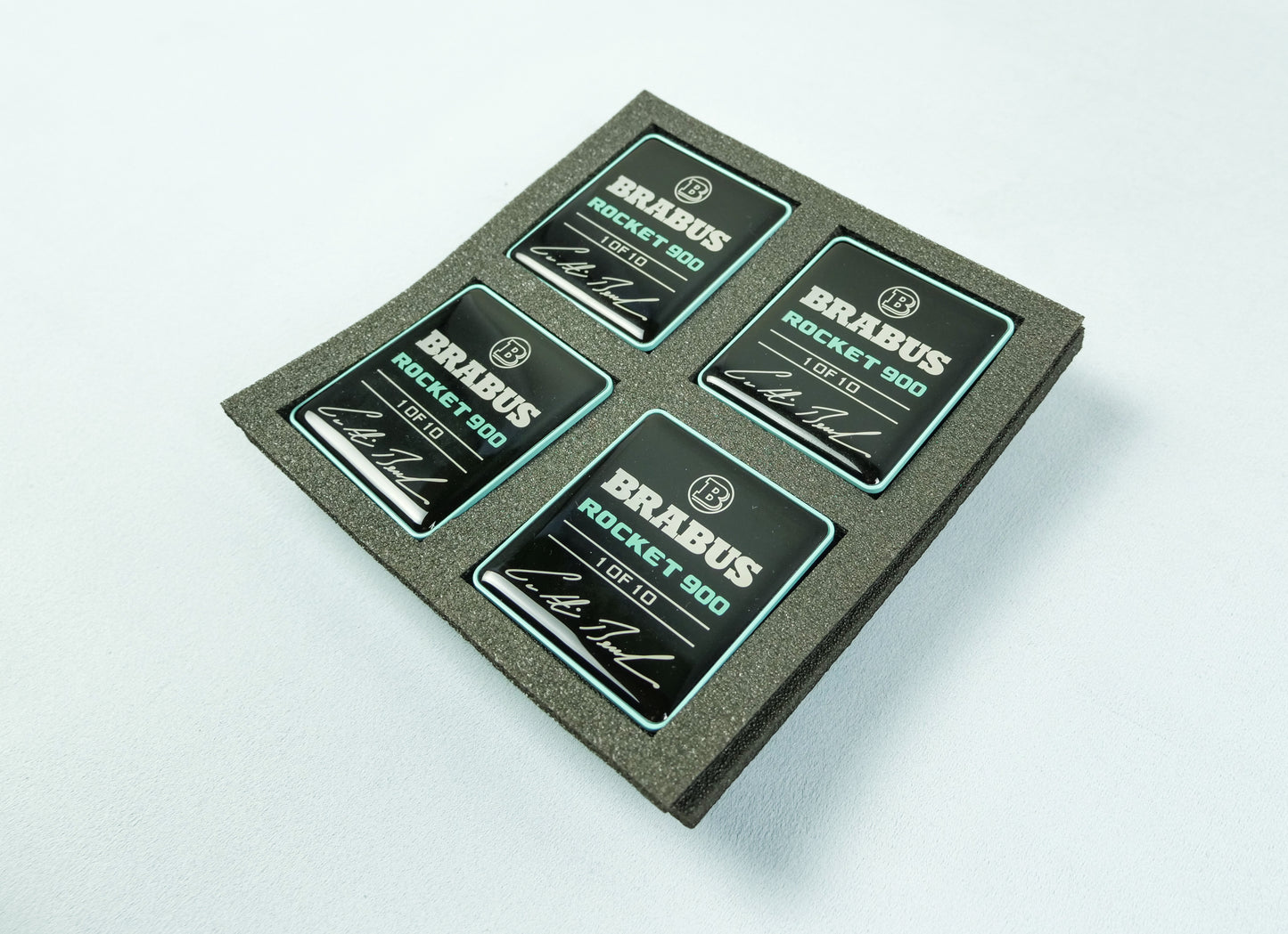 Brabus Style Rocket 900 Edition 1 of 10 Tiffany Blue Seat Emblems Set for Mercedes-Benz W463A
