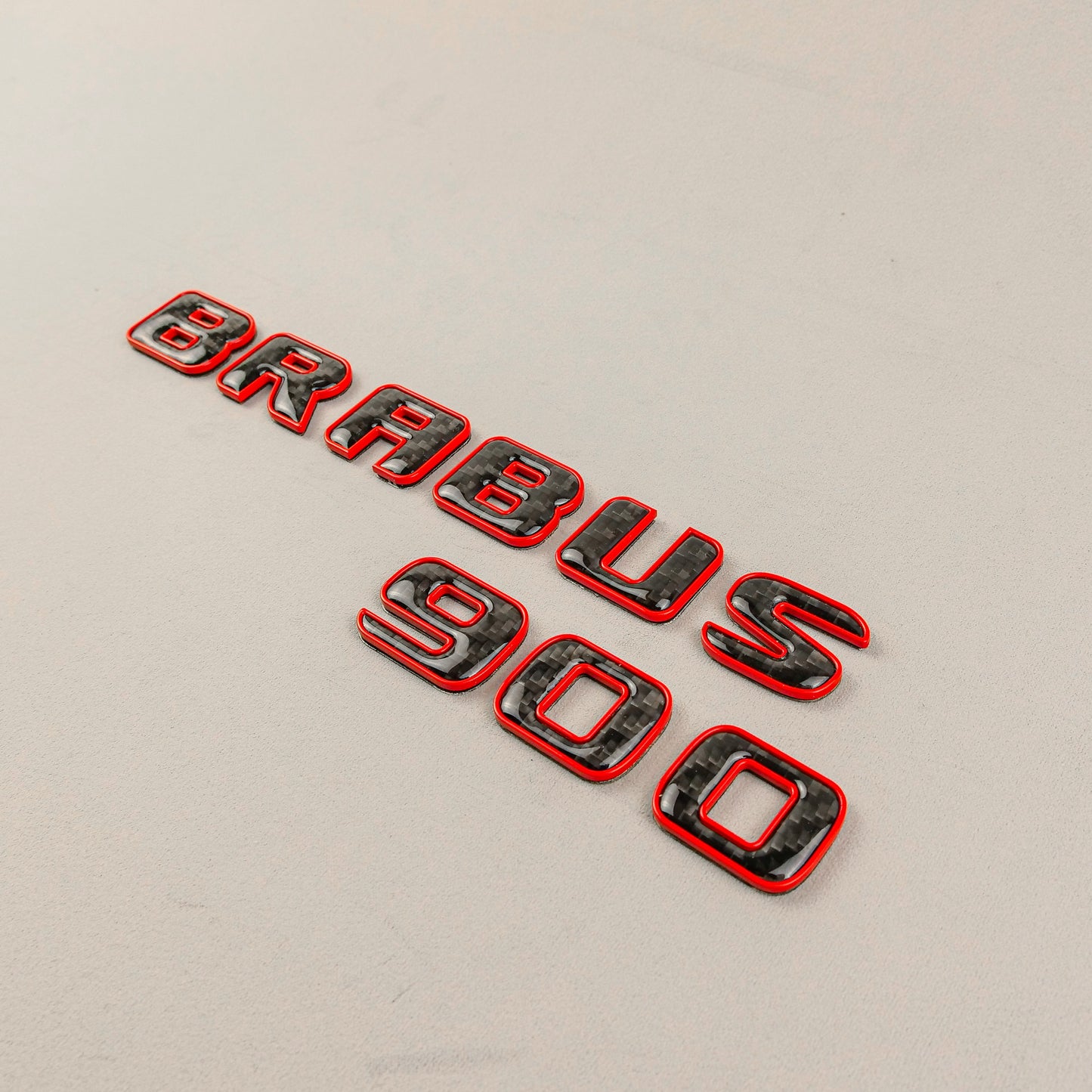Brabus 900 Style Red Metal with Carbon Badges Emblems Set for Mercedes-Benz W463 W463A W464