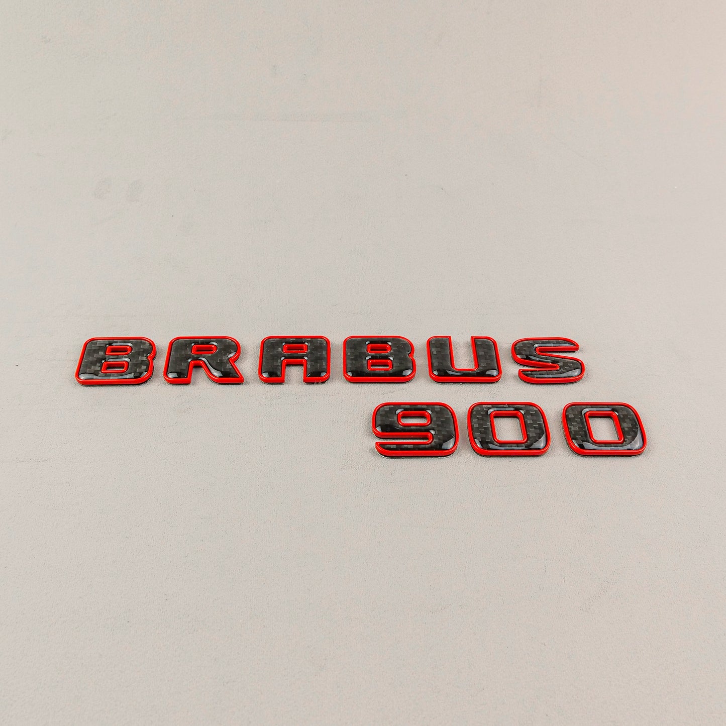 Brabus 900 Style Red Metal with Carbon Badges Emblems Set for Mercedes-Benz W463 W463A W464