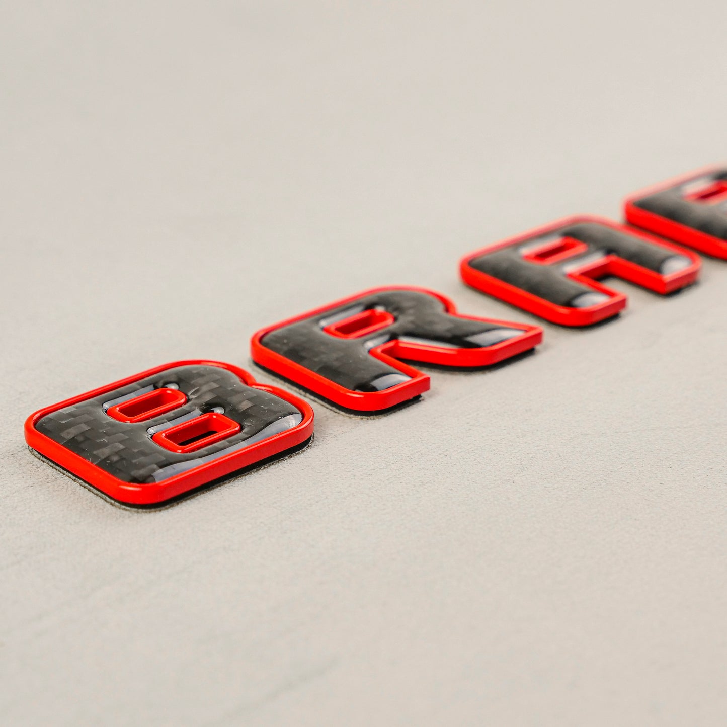 Brabus 900 Style Red Metal with Carbon Badges Emblems Set for Mercedes-Benz W463 W463A W464