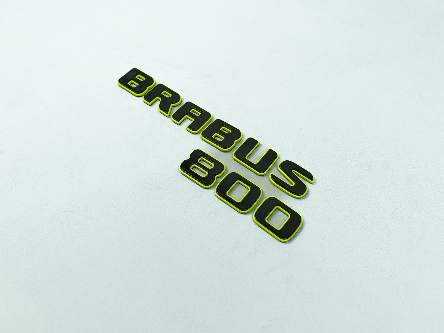 Brabus 800 Style Black with Lime Green Badges Emblems Set for Mercedes-Benz W463 W463A W464