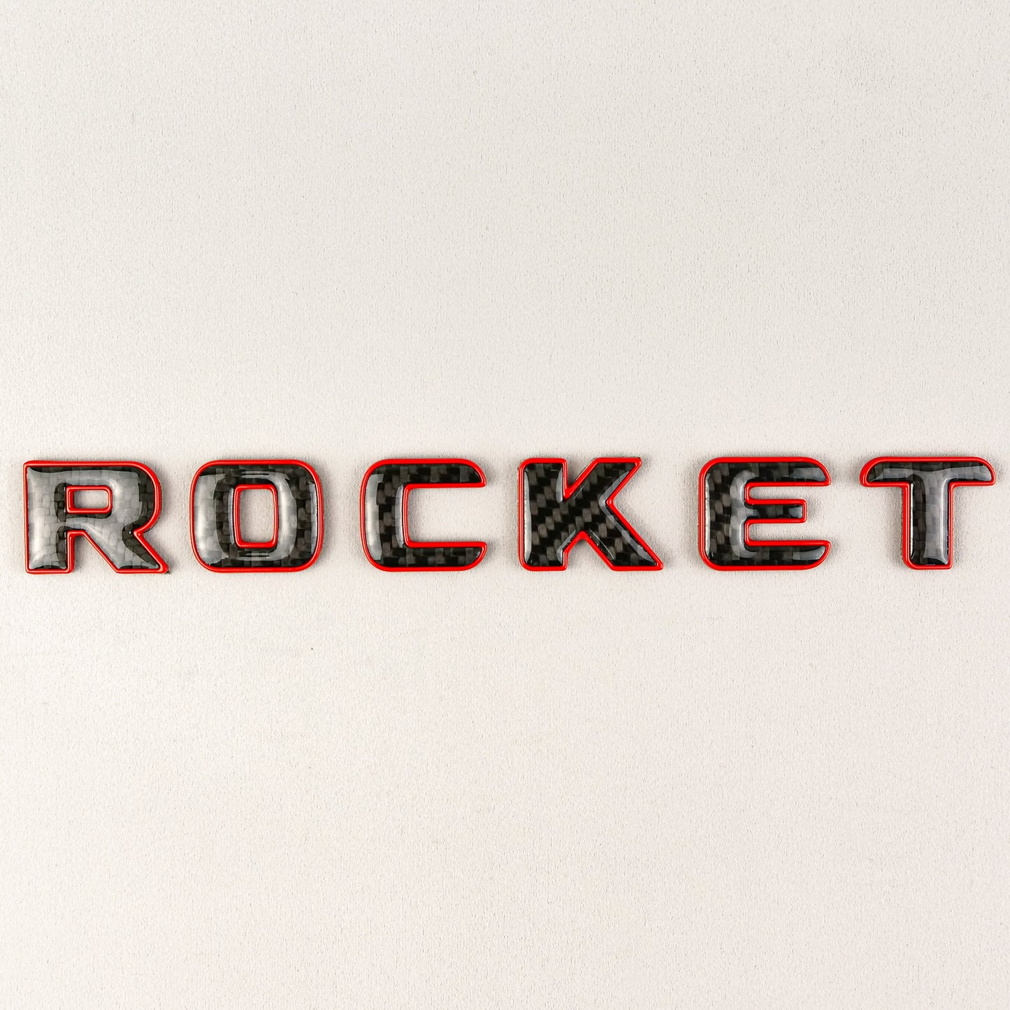 Brabus Style Rocket Rear Emblem Black Carbon with Red Metal Badge for Mercedes-Benz Cars