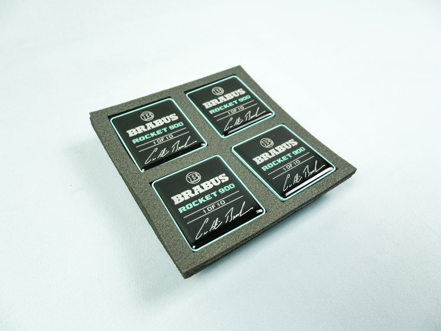 Brabus Style Rocket 900 Edition 1 of 10 Tiffany Blue Seat Emblems Set for Mercedes-Benz W463A