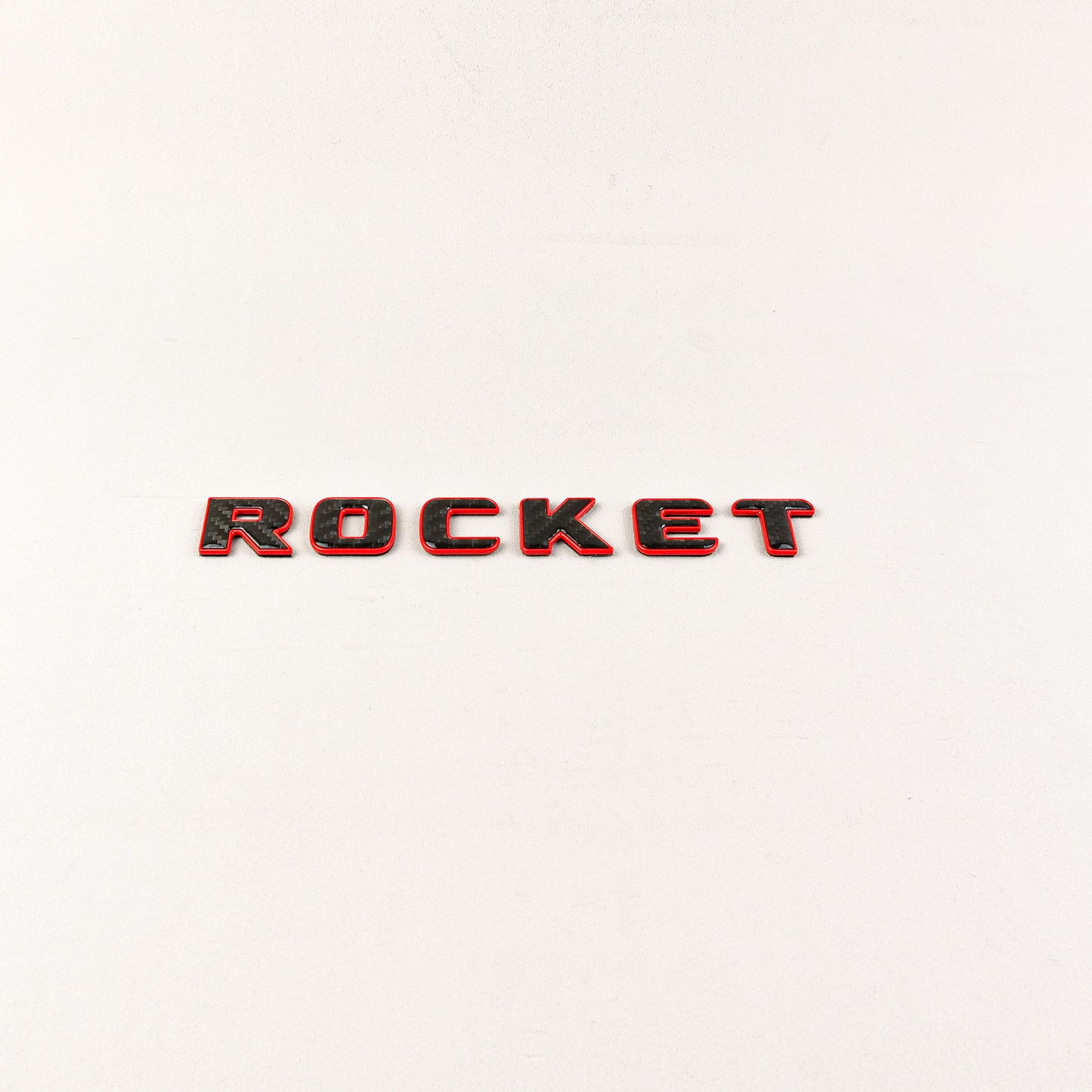 Brabus Style Rocket Rear Emblem Black Carbon with Red Metal Badge for Mercedes-Benz Cars