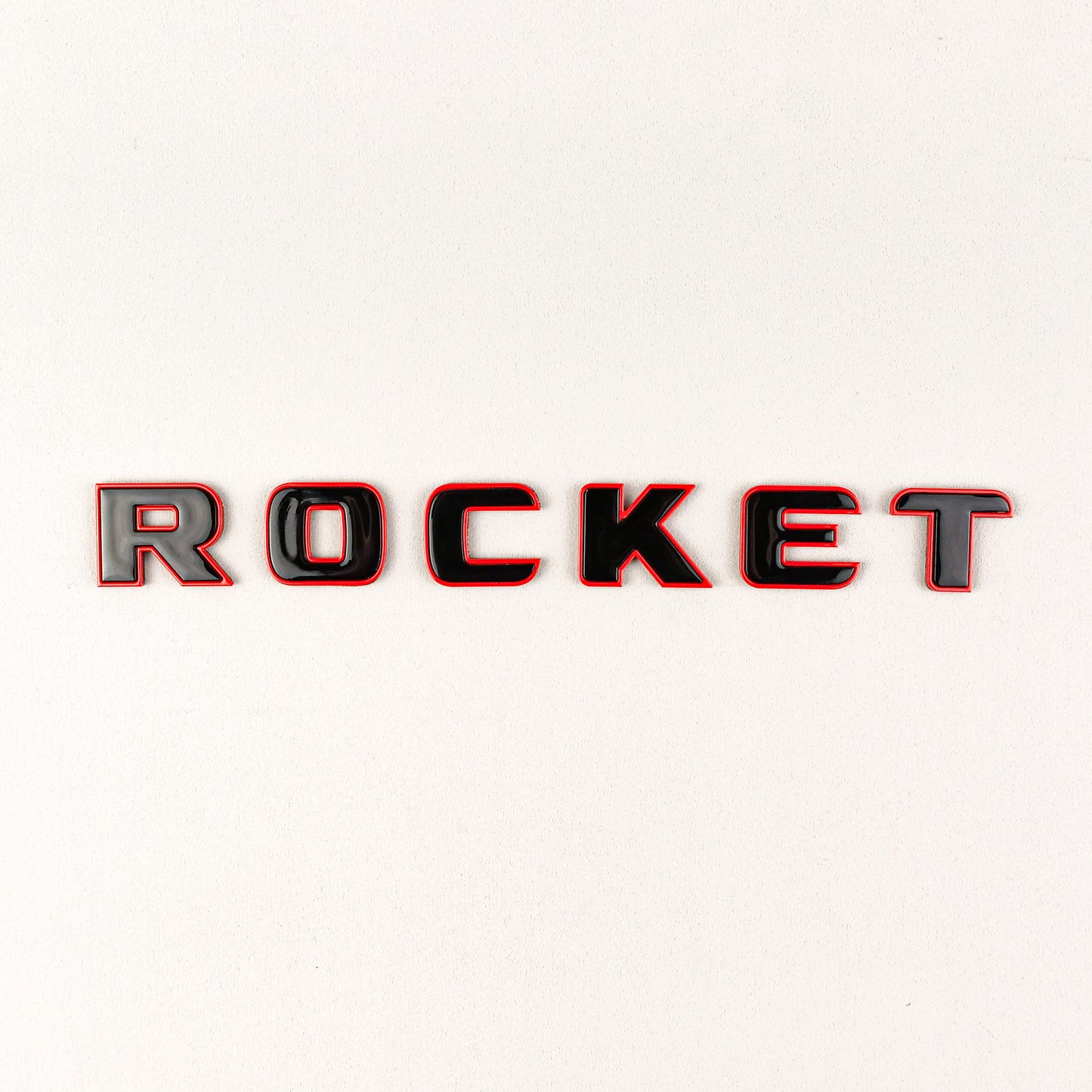 Brabus Style Rocket Rear Emblem Black with Red Metal Badge for Mercedes-Benz Cars