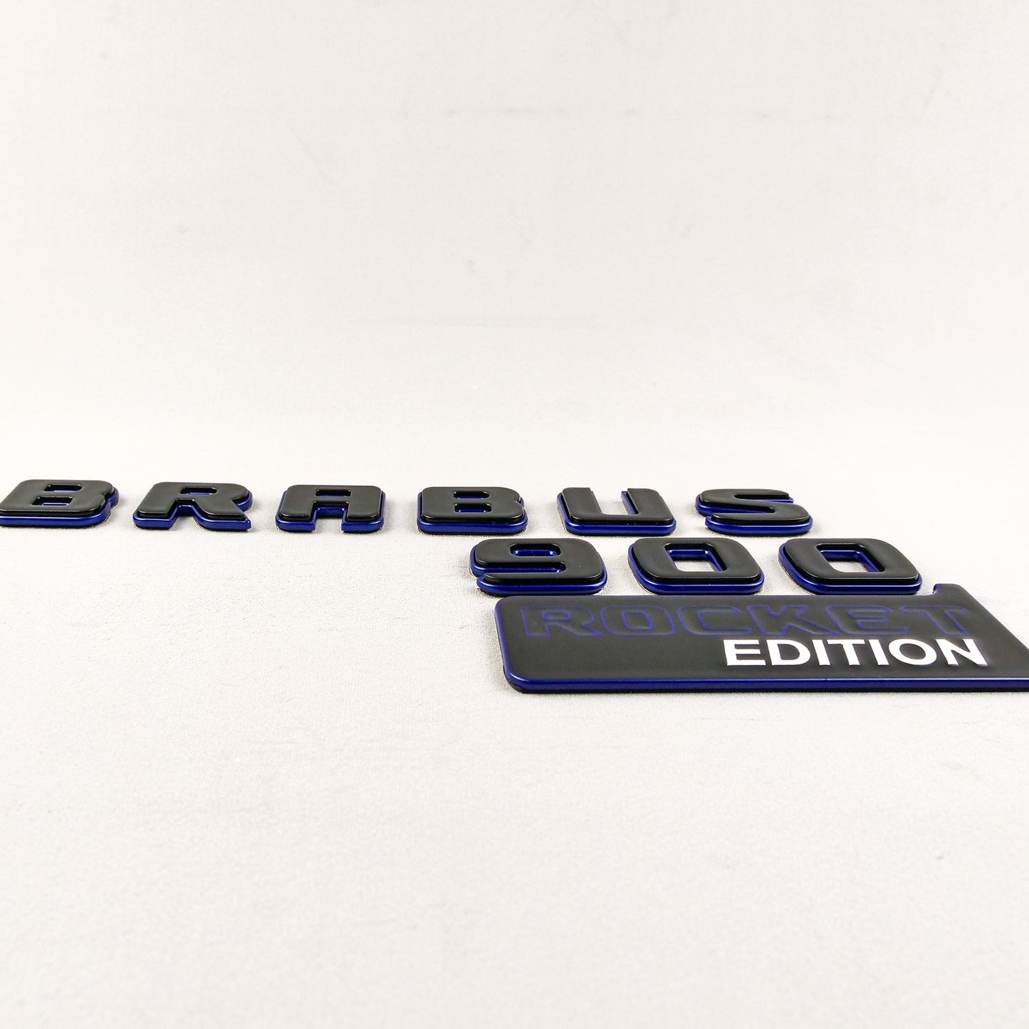 Brabus 900 Rocket Edition Style Rear Emblem Black with Blue Metal Badge for Mercedes-Benz Cars
