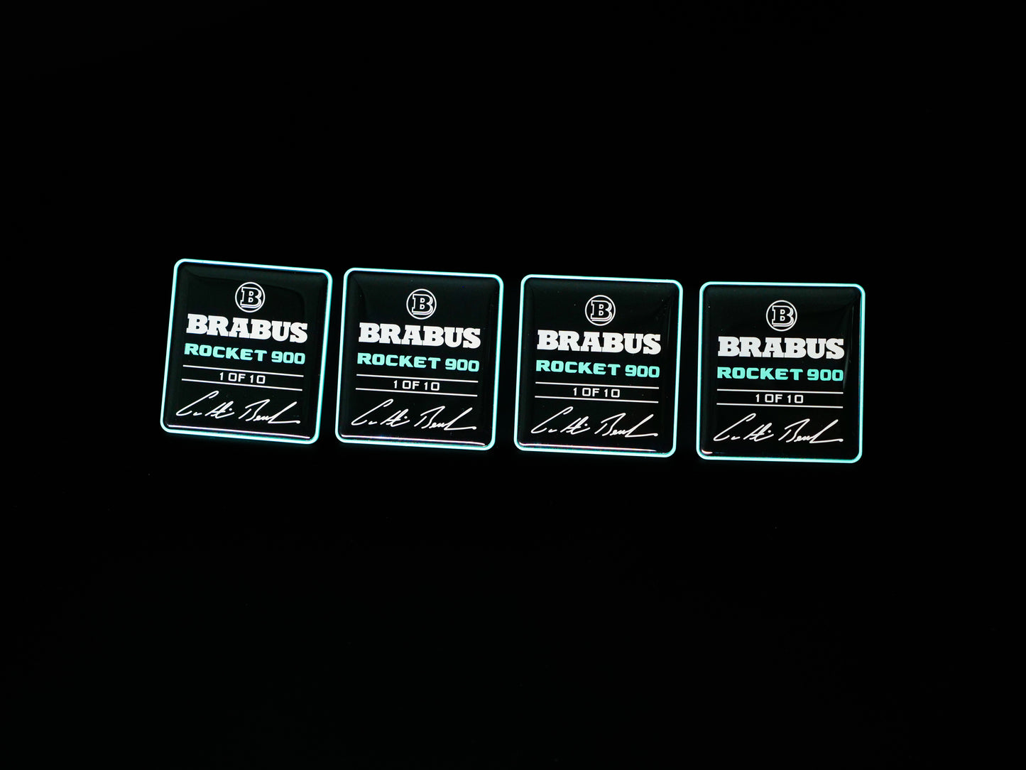 Brabus Style Rocket 900 Edition 1 of 10 Tiffany Blue Seat Emblems Set for Mercedes-Benz W463A