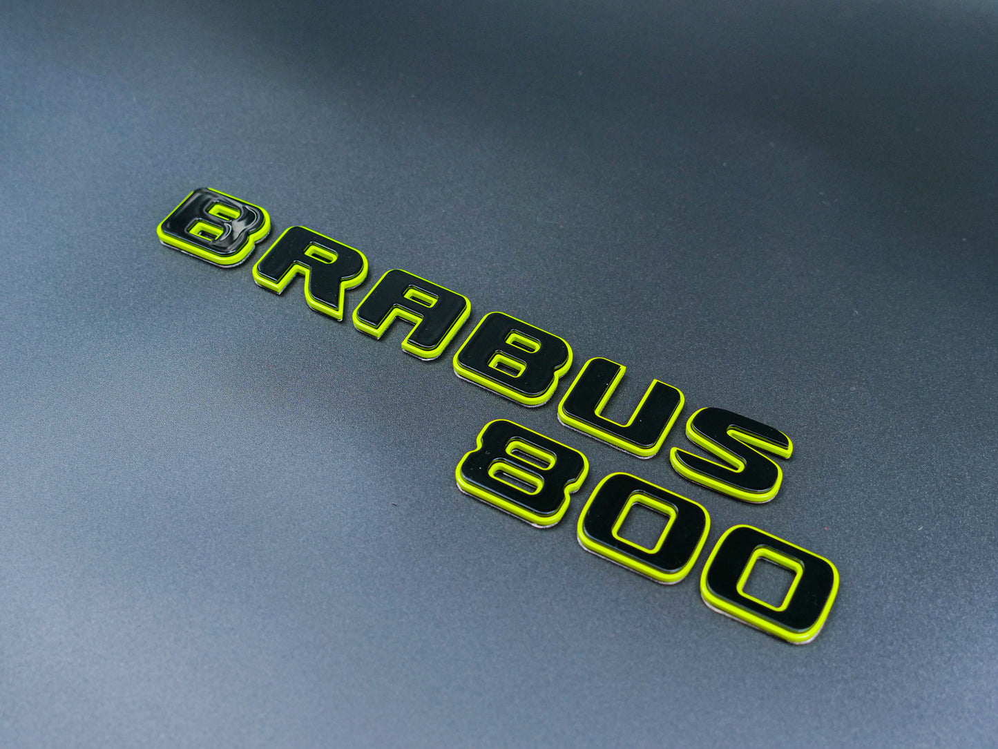 Brabus 800 Style Black with Lime Green Badges Emblems Set for Mercedes-Benz W463 W463A W464
