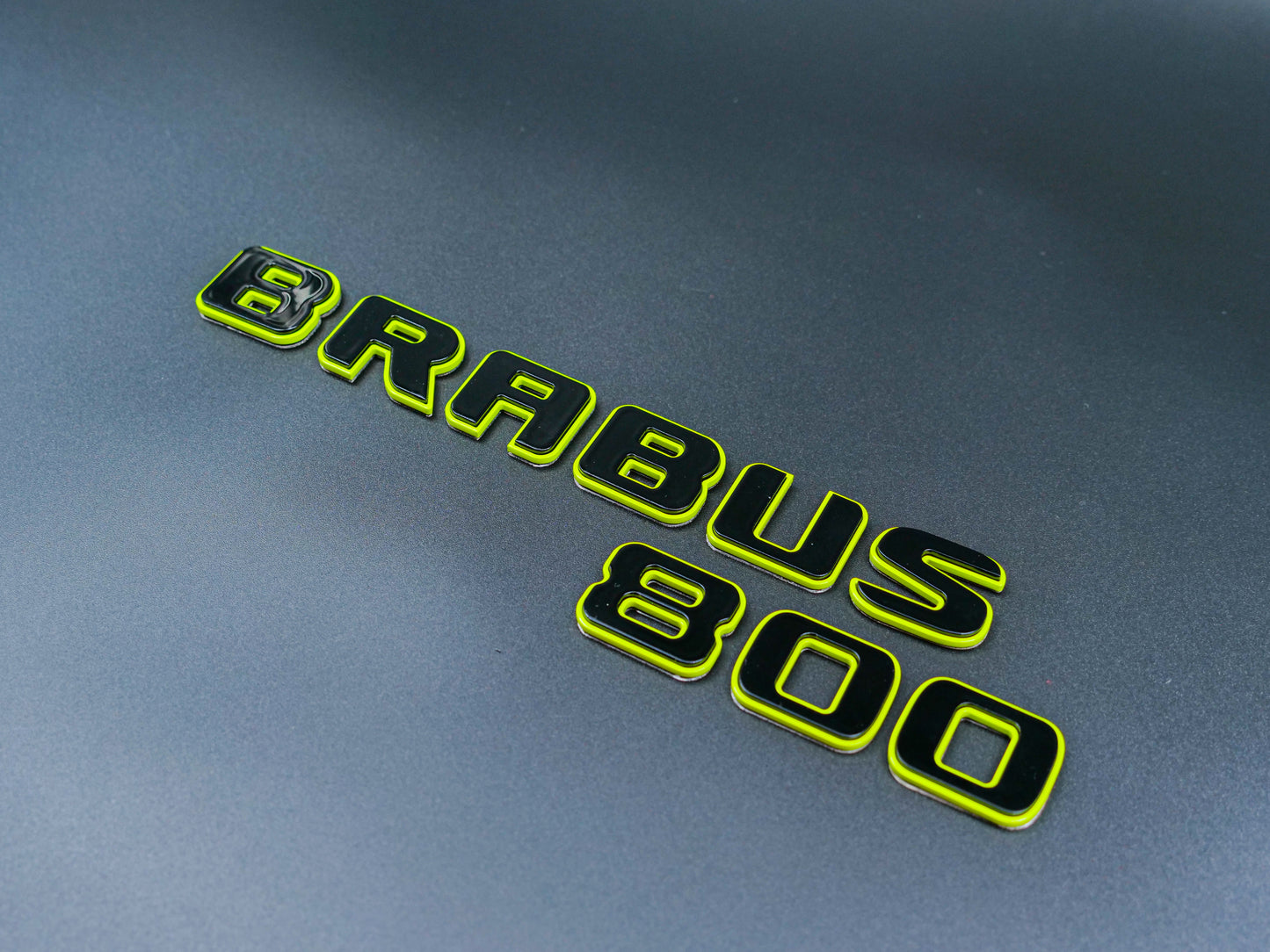 Brabus 800 Style Black with Lime Green Badges Emblems Set for Mercedes-Benz W463 W463A W464