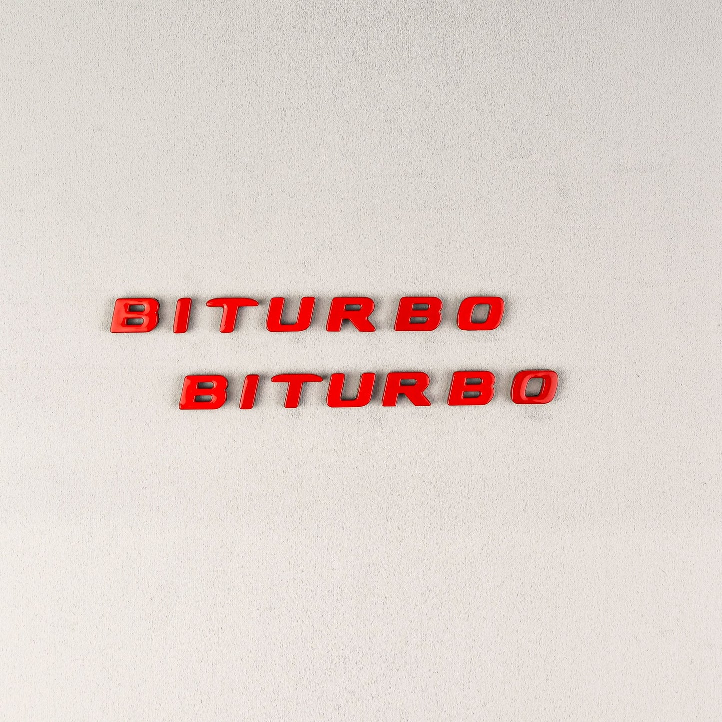 Mercedes S E C G GT Brabus Style Biturbo Red Metal Emblem Logo Badges Set