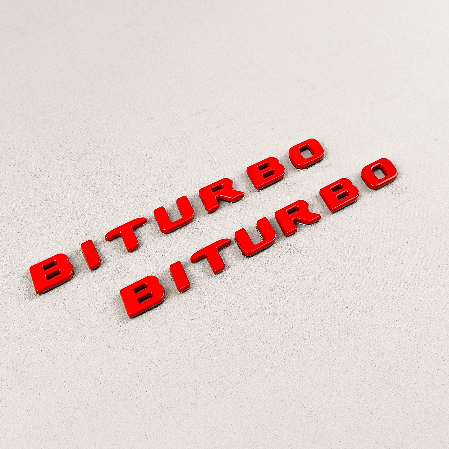 Mercedes S E C G GT Brabus Style Biturbo Red Metal Emblem Logo Badges Set