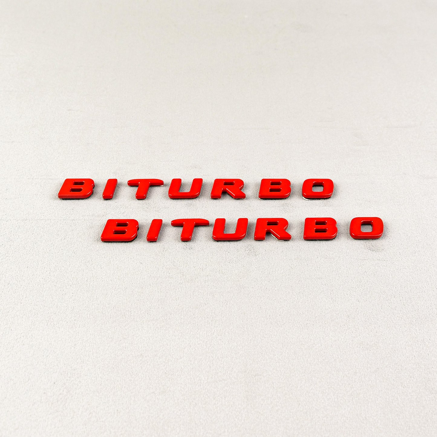 Mercedes S E C G GT Brabus Style Biturbo Red Metal Emblem Logo Badges Set