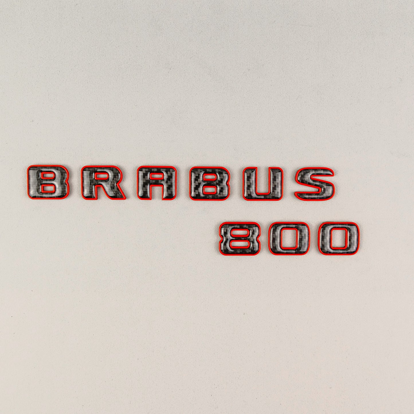 Brabus 800 Style Red Metal with Carbon Badges Emblems Set for Mercedes-Benz W463 W463A W464