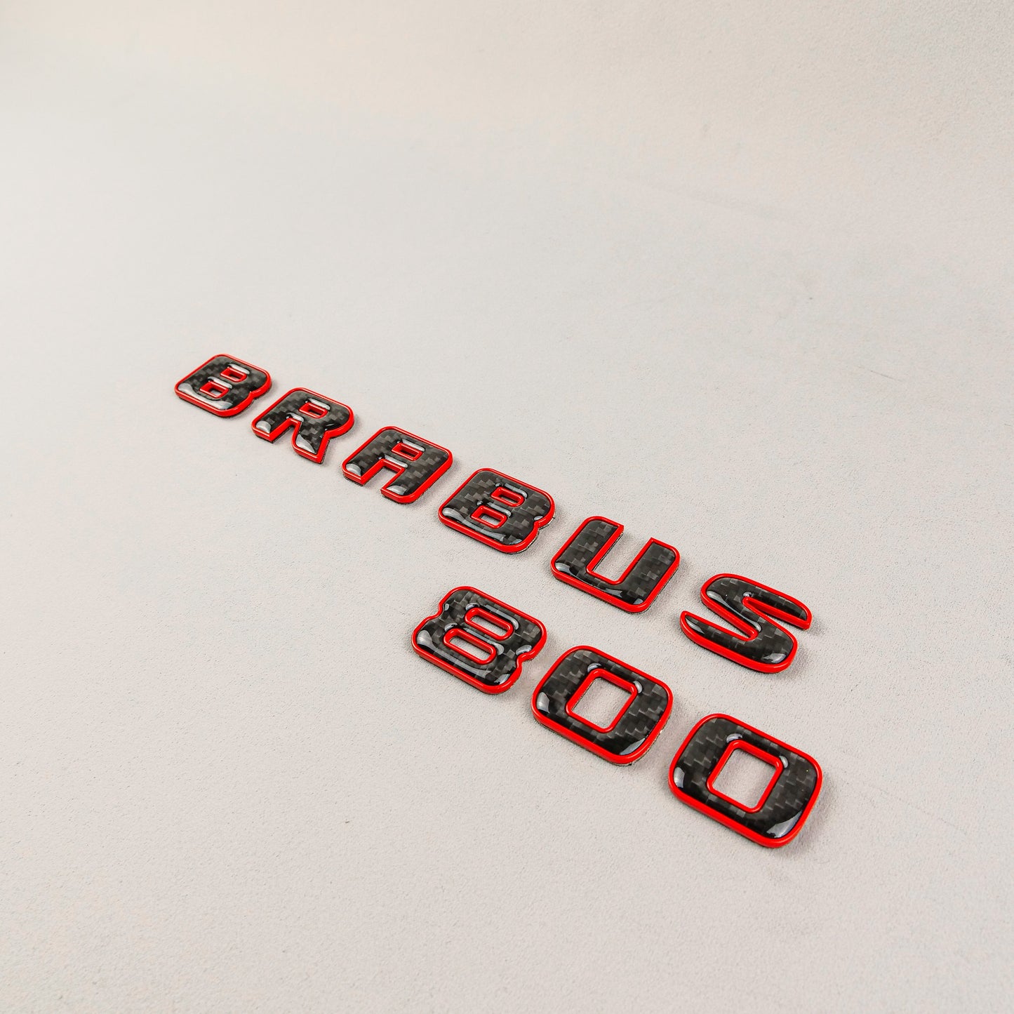 Brabus 800 Style Red Metal with Carbon Badges Emblems Set for Mercedes-Benz W463 W463A W464