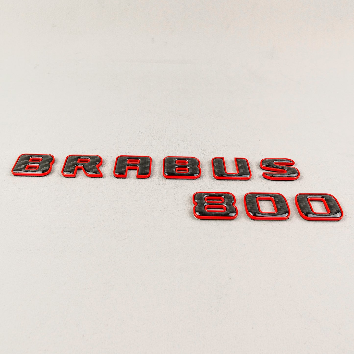 Brabus 800 Style Red Metal with Carbon Badges Emblems Set for Mercedes-Benz W463 W463A W464