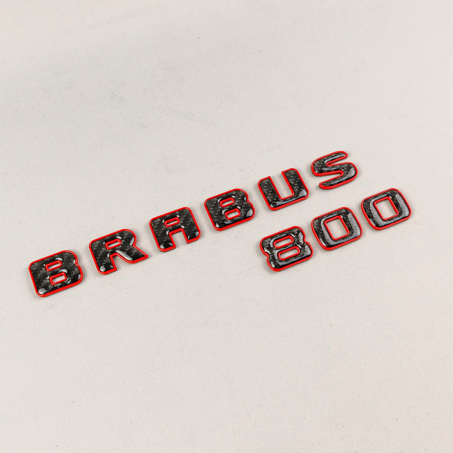 Brabus 800 Style Red Metal with Carbon Badges Emblems Set for Mercedes-Benz W463 W463A W464