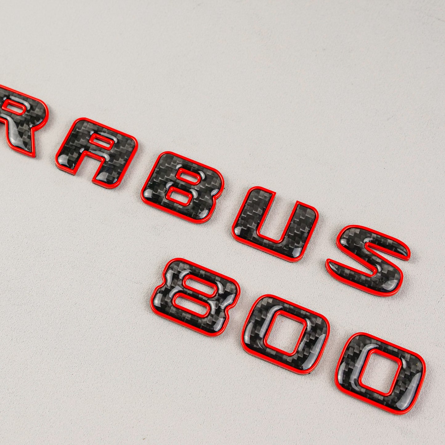 Brabus 800 Style Red Metal with Carbon Badges Emblems Set for Mercedes-Benz W463 W463A W464