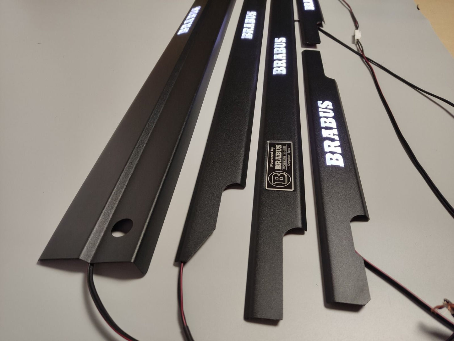 Mercedes-Benz W463 G-Class Brabus Style Matte Black Stainless Steel LED Door Sills Set 5 pcs