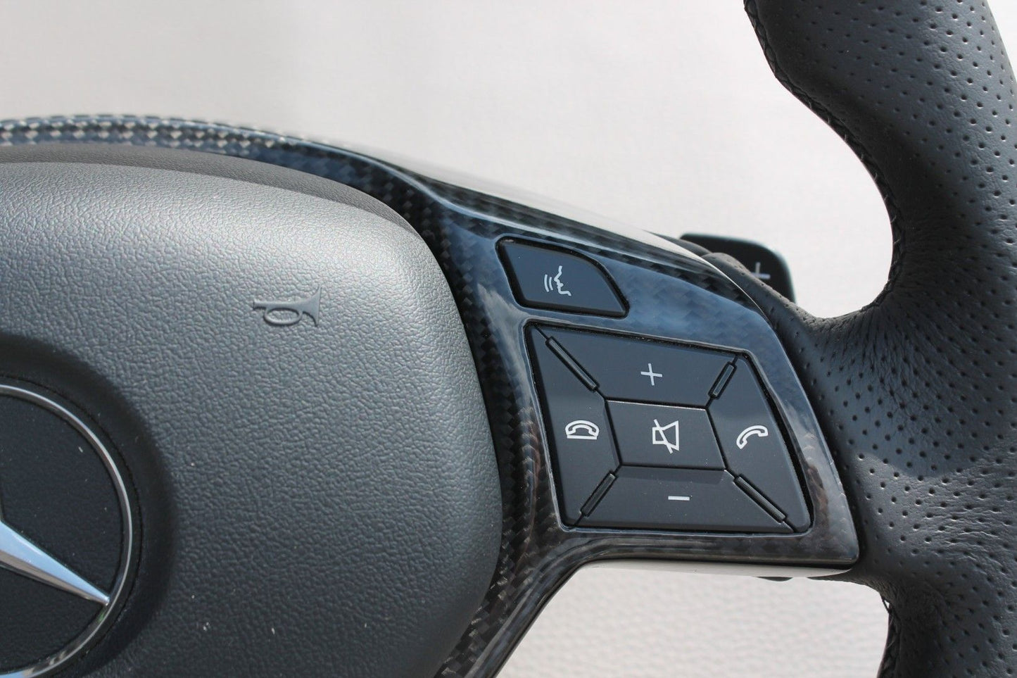 Mercedes-Benz A W176 B W246 C-Class W205 Steering Wheel Carbon Leather Brabus Style Logo