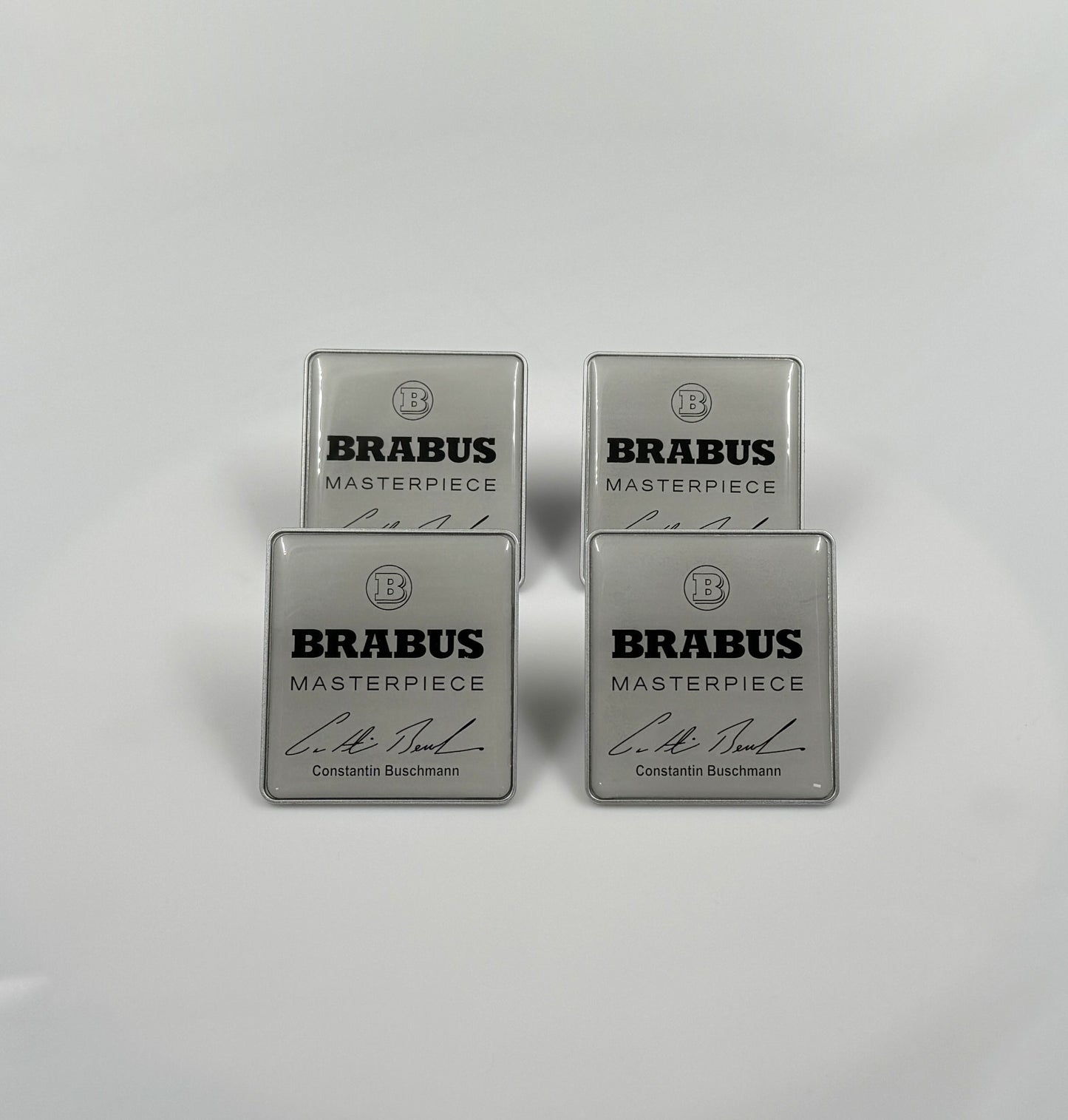 Mercedes Brabus Style Masterpiece Metal Silver Seat Emblems Badges Logo Set