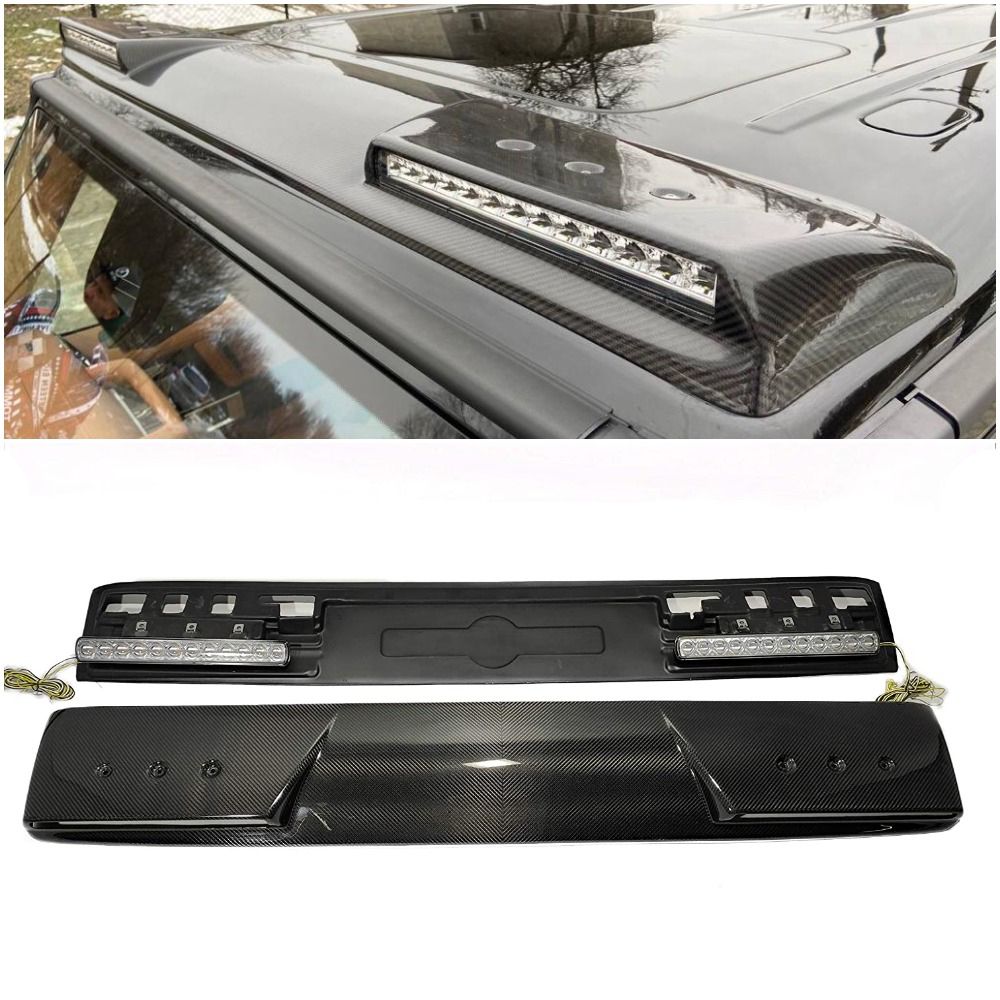 Carbon Fiber Front Roof Spoiler with LEDs for Mercedes W463A W464 G Wagon