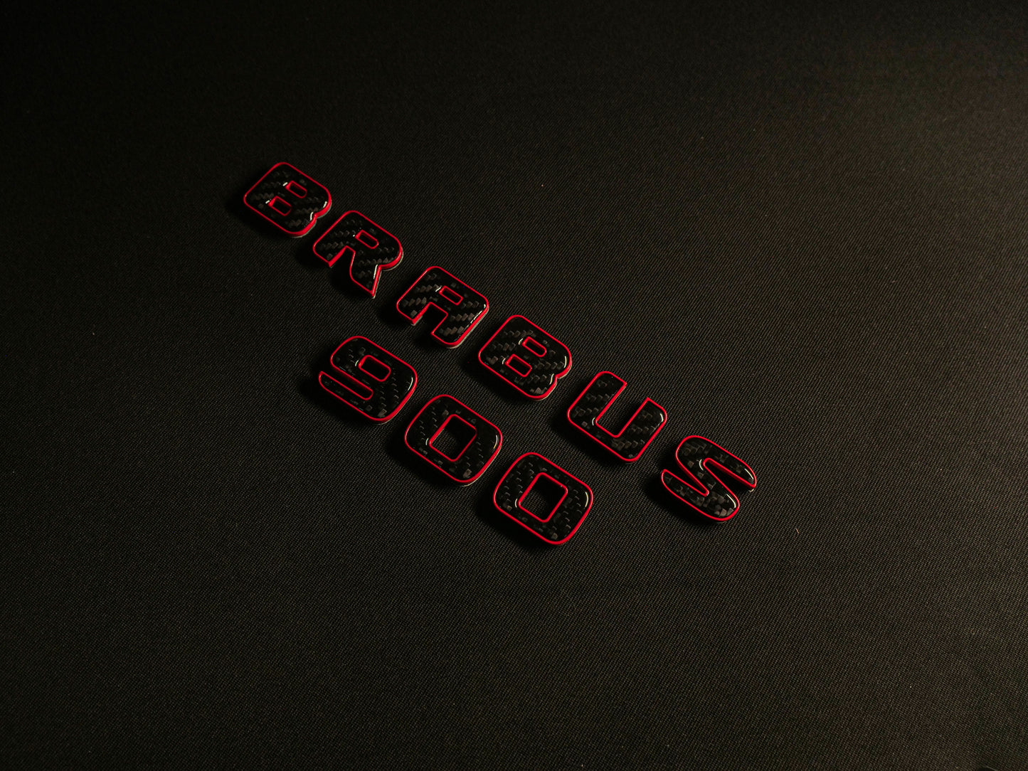 Brabus 900 Style Red Metal with Carbon Badges Emblems Set for Mercedes-Benz W463 W463A W464