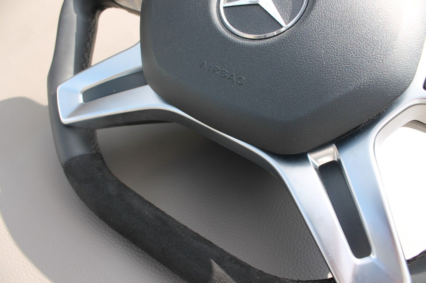 Mercedes-Benz E G GL ML-Class W166 X166 W463 Steering Wheel Leather Alcantara