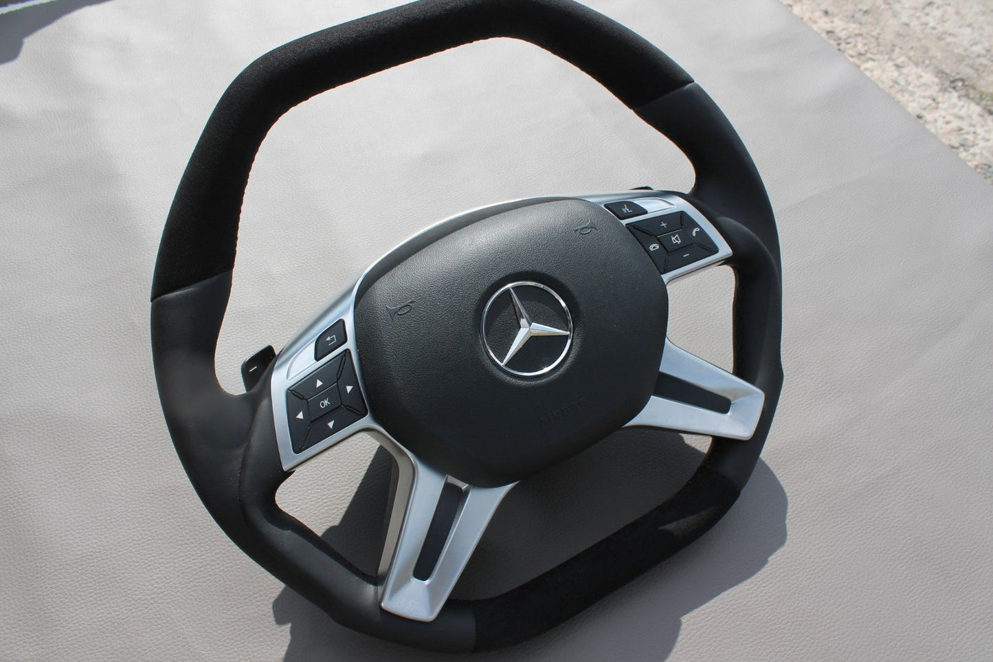 Mercedes-Benz E G GL ML-Class W166 X166 W463 Steering Wheel Leather Alcantara