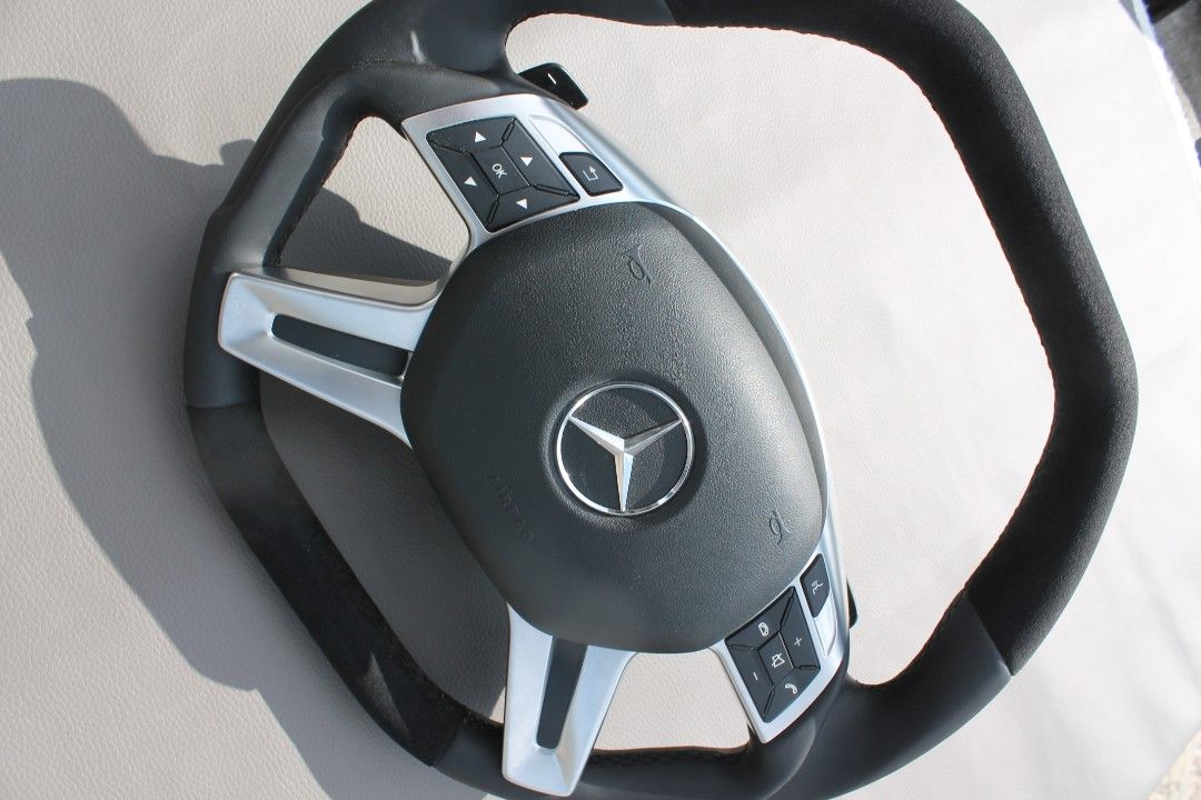 Mercedes-Benz E G GL ML-Class W166 X166 W463 Steering Wheel Leather Alcantara