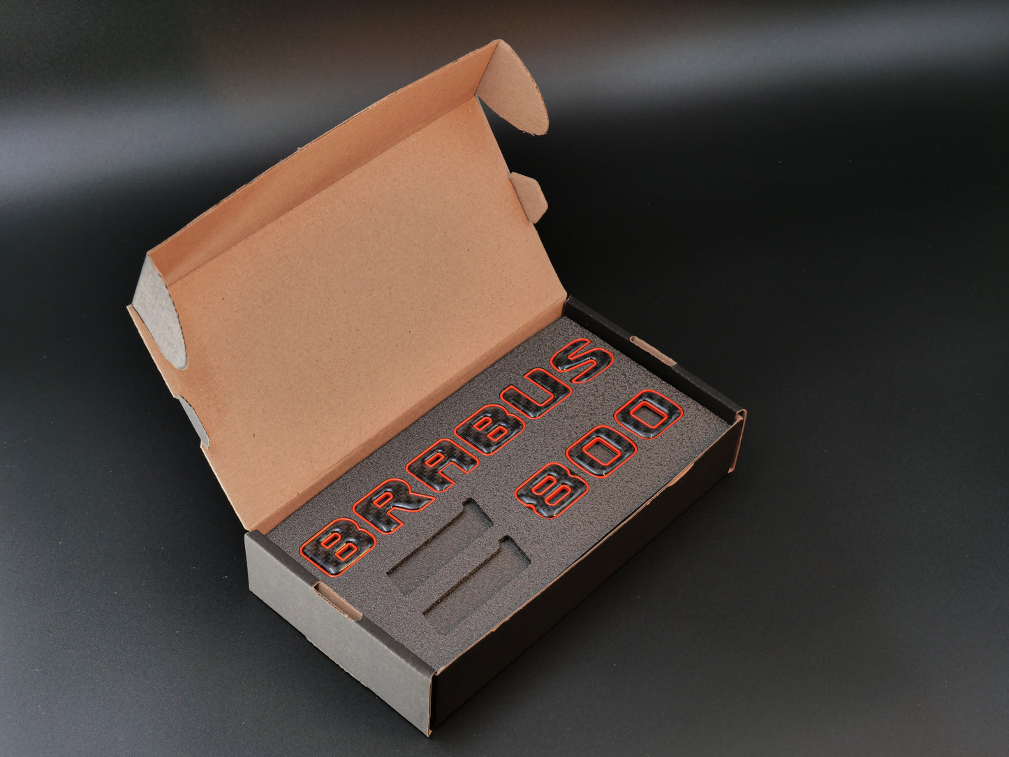 Brabus 800 Style Orange Metal with Carbon Badges Emblems Set for Mercedes-Benz W463 W463A W464