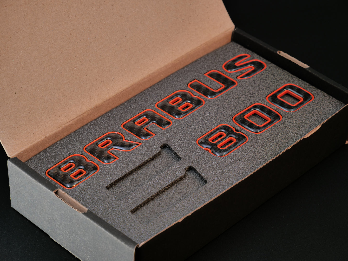 Brabus 800 Style Orange Metal with Carbon Badges Emblems Set for Mercedes-Benz W463 W463A W464