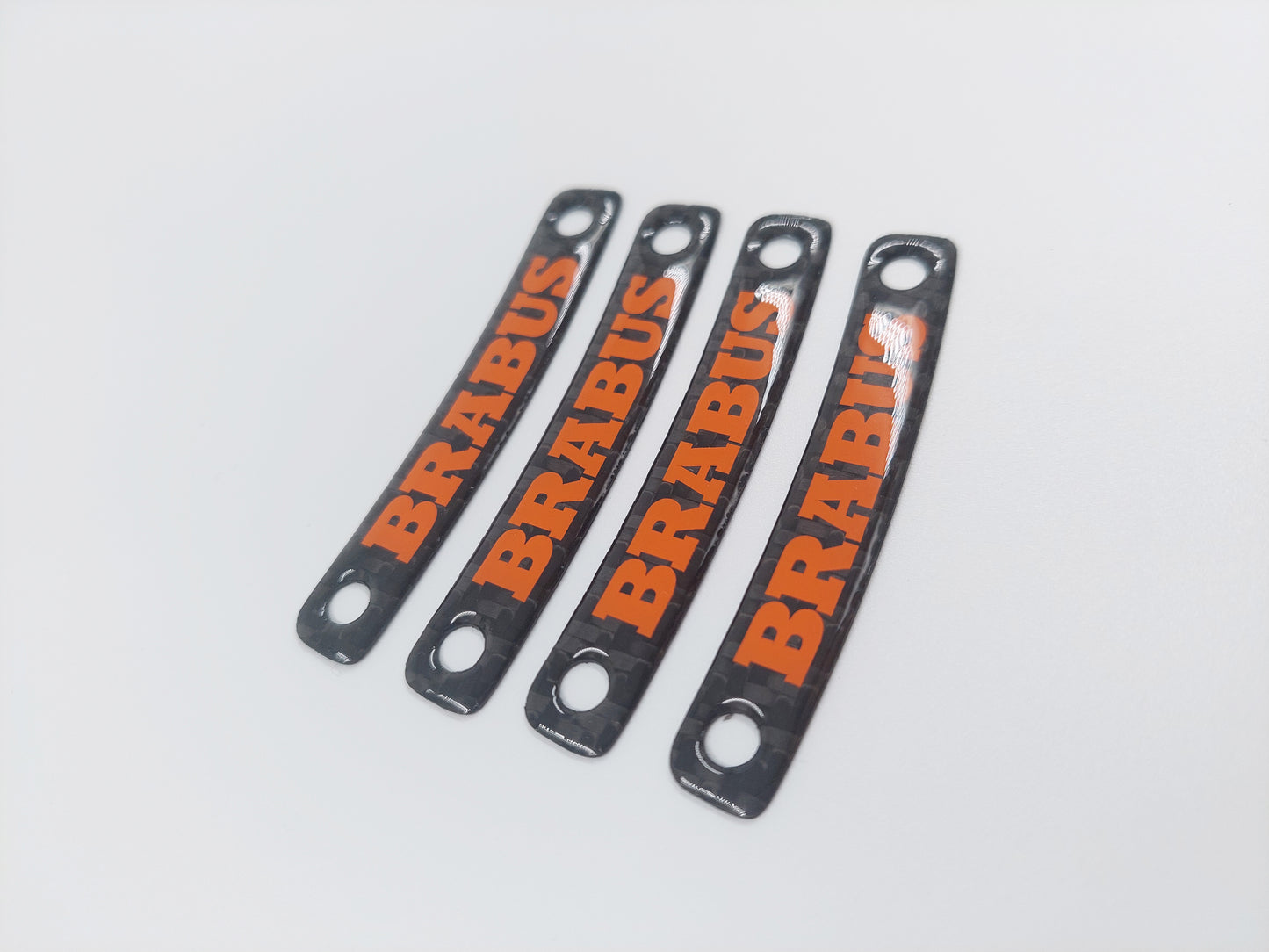 Orange Brabus Style Carbon Rim Badges Emblems Set for Mercedes-Benz W463A W464