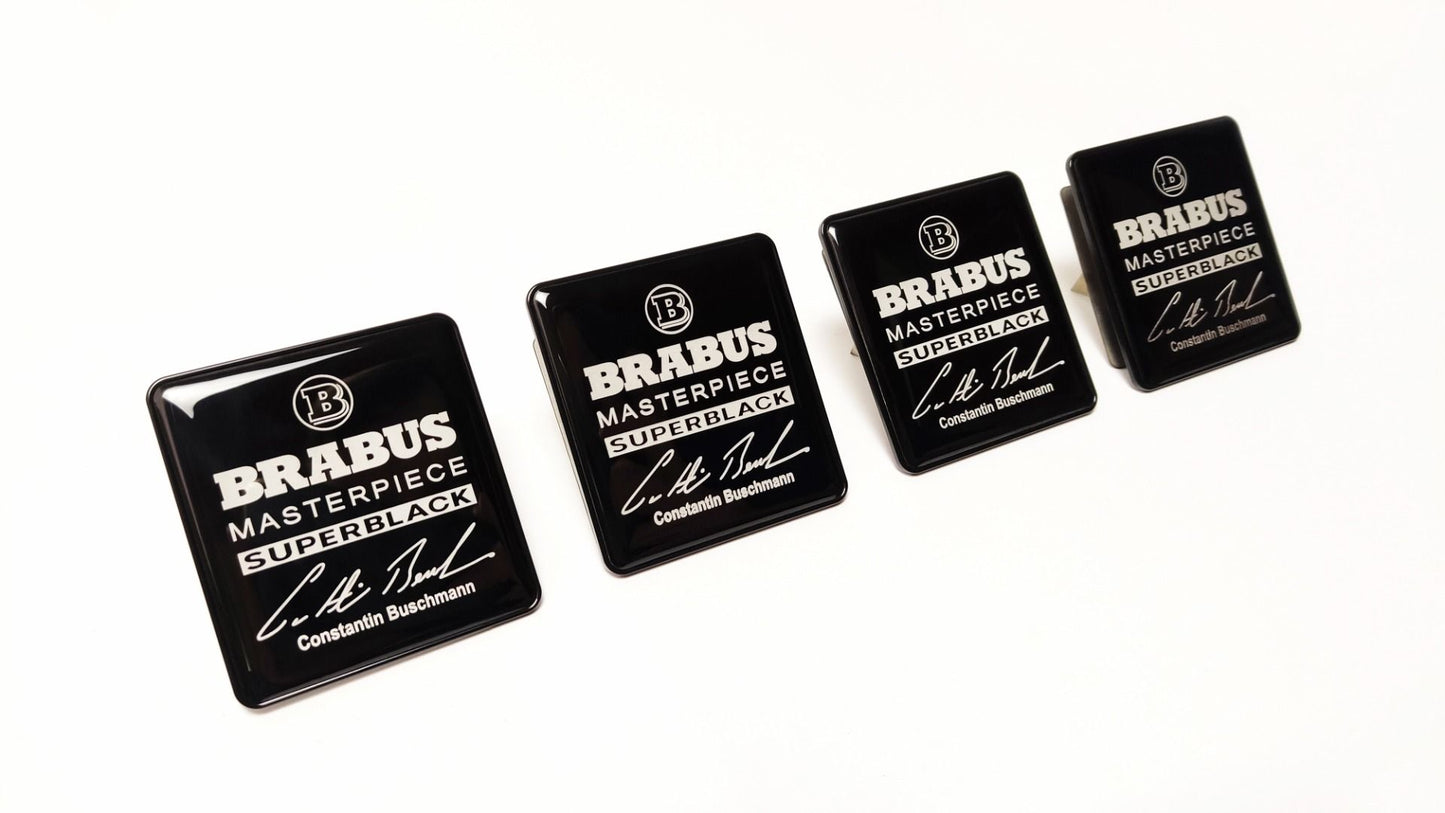 Brabus Style Superblack Masterpiece Seat Metal Emblems Set 4 pcs Mercedes-Benz W463A G-Class
