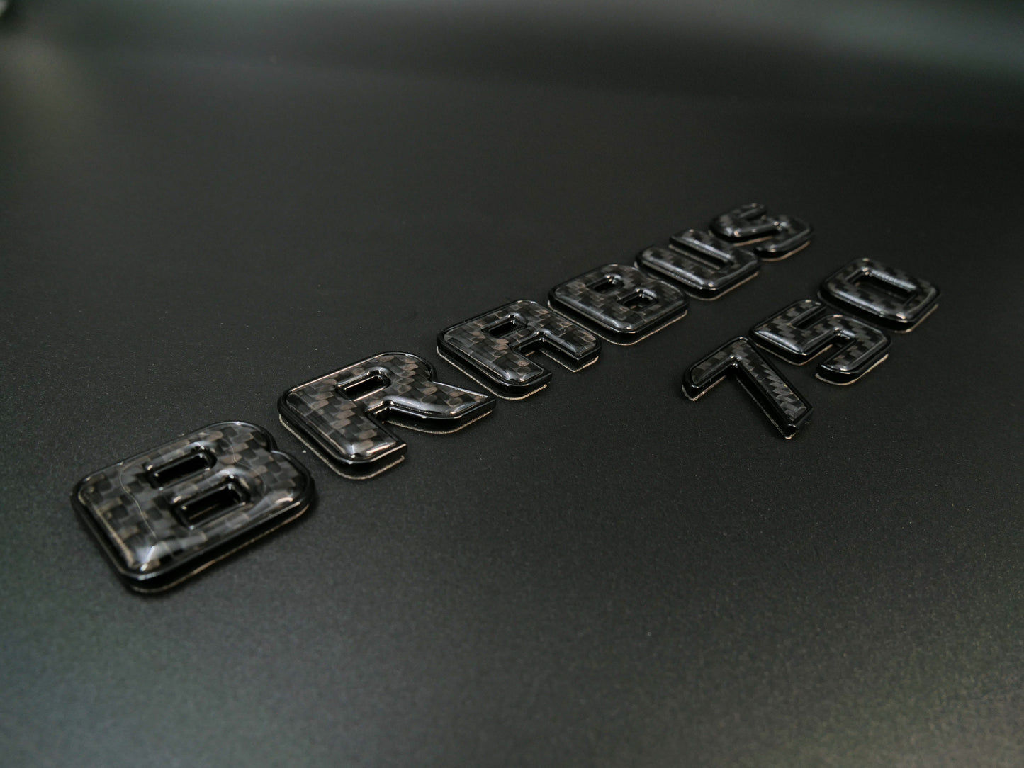 Brabus 750 Style Black Metal with Carbon Badges Emblems Set for Mercedes-Benz W463 W463A W464