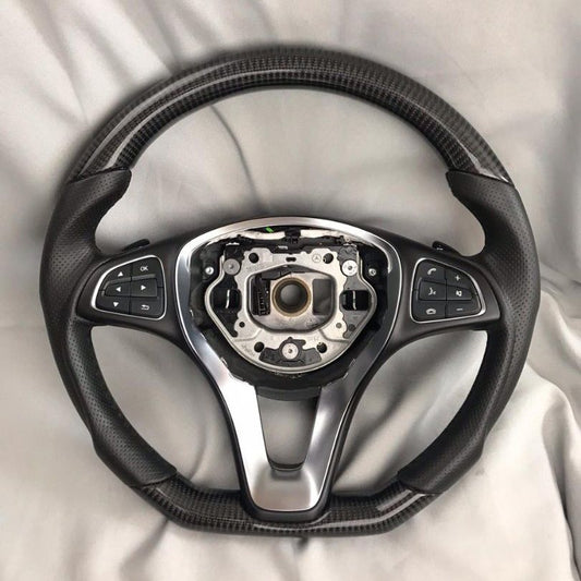 Mercedes-Benz GLE GLC GLS C CLA W205 W292 X166 Steering Wheel Carbon Fiber Leather