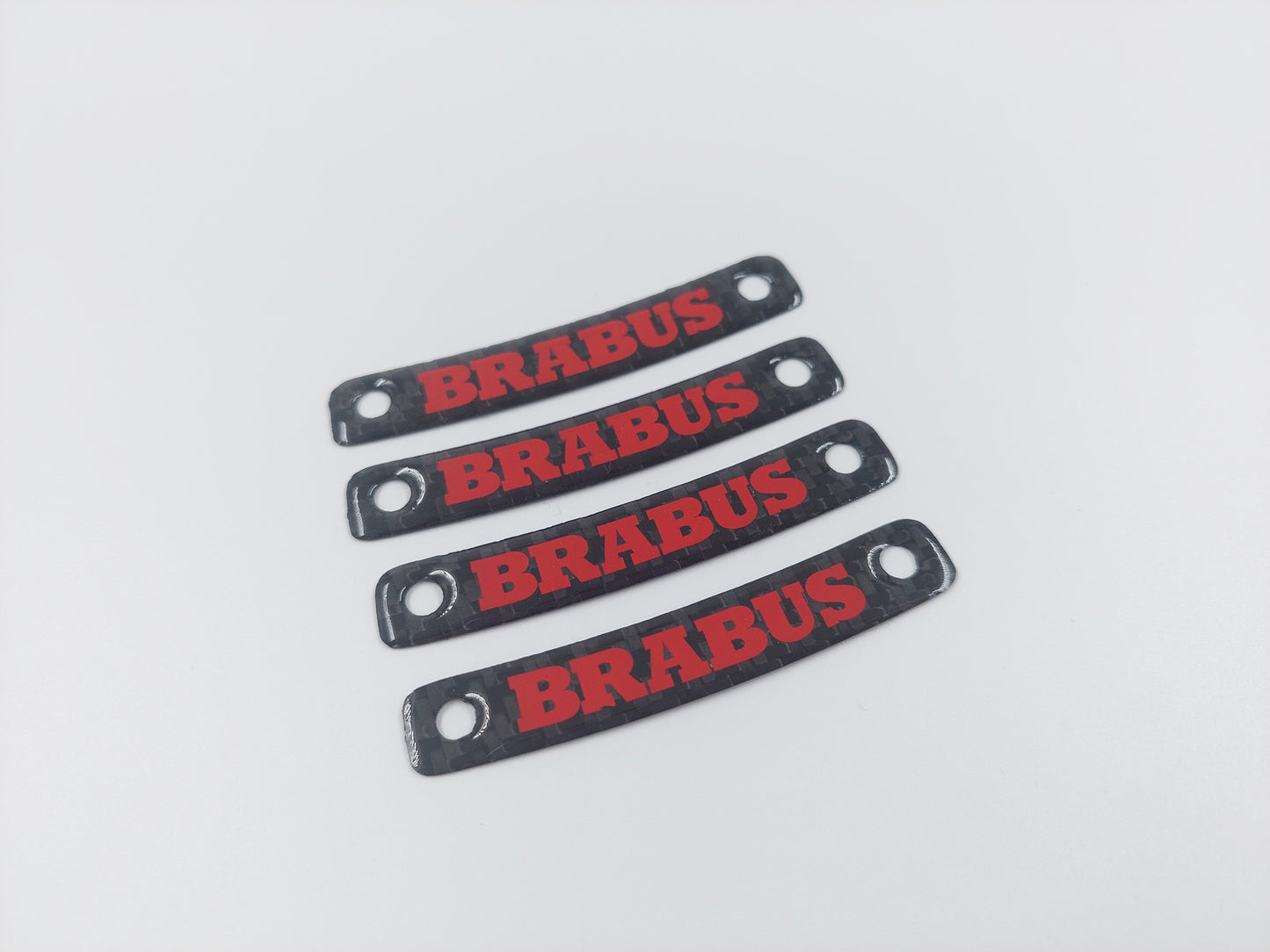 Red Brabus Style Carbon Rim Badges Emblems Set for Mercedes-Benz W463A W464