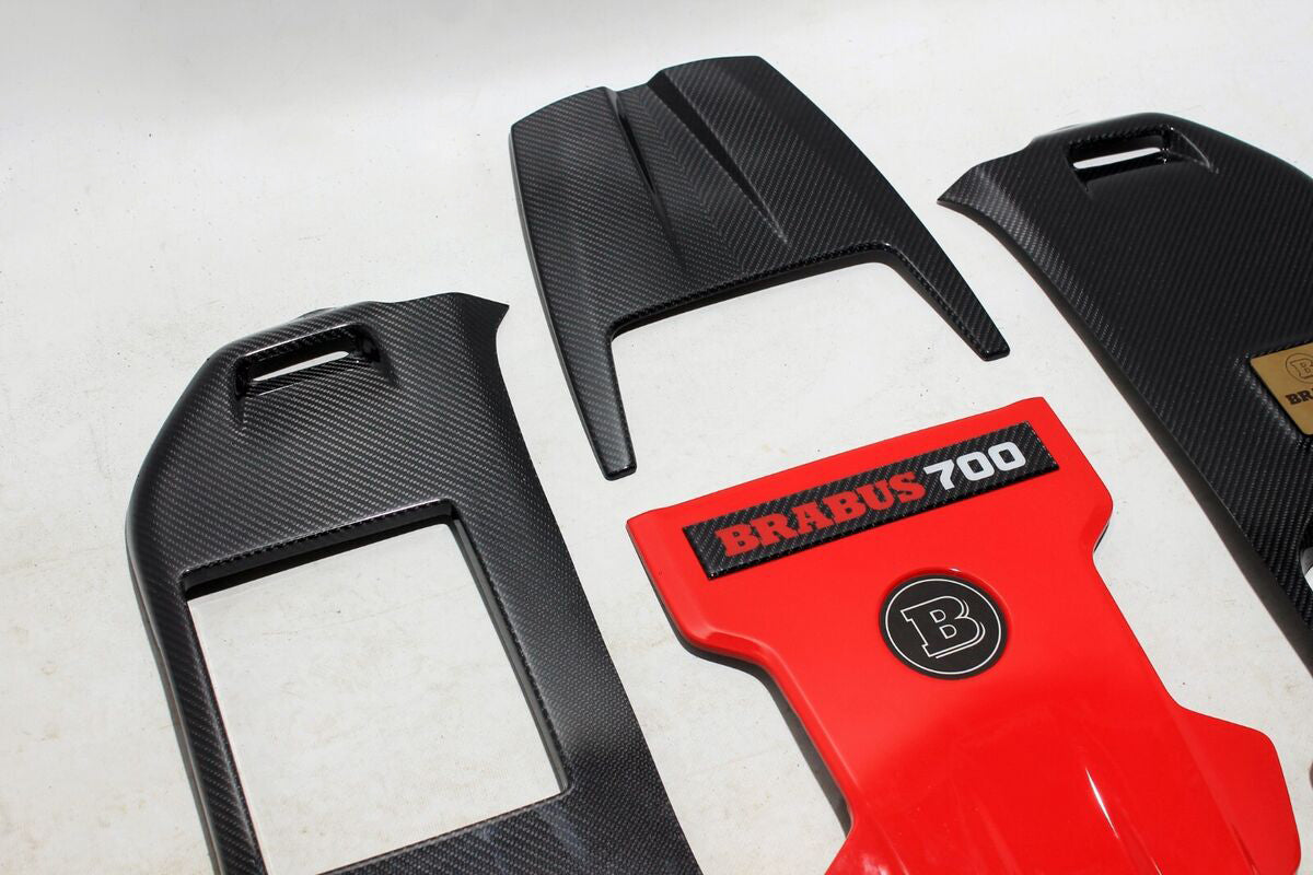 Carbon Fiber Brabus 700 Style Engine Cover with Badges for AMG Mercedes-Benz W463A W464 G-Wagon G-Class G63