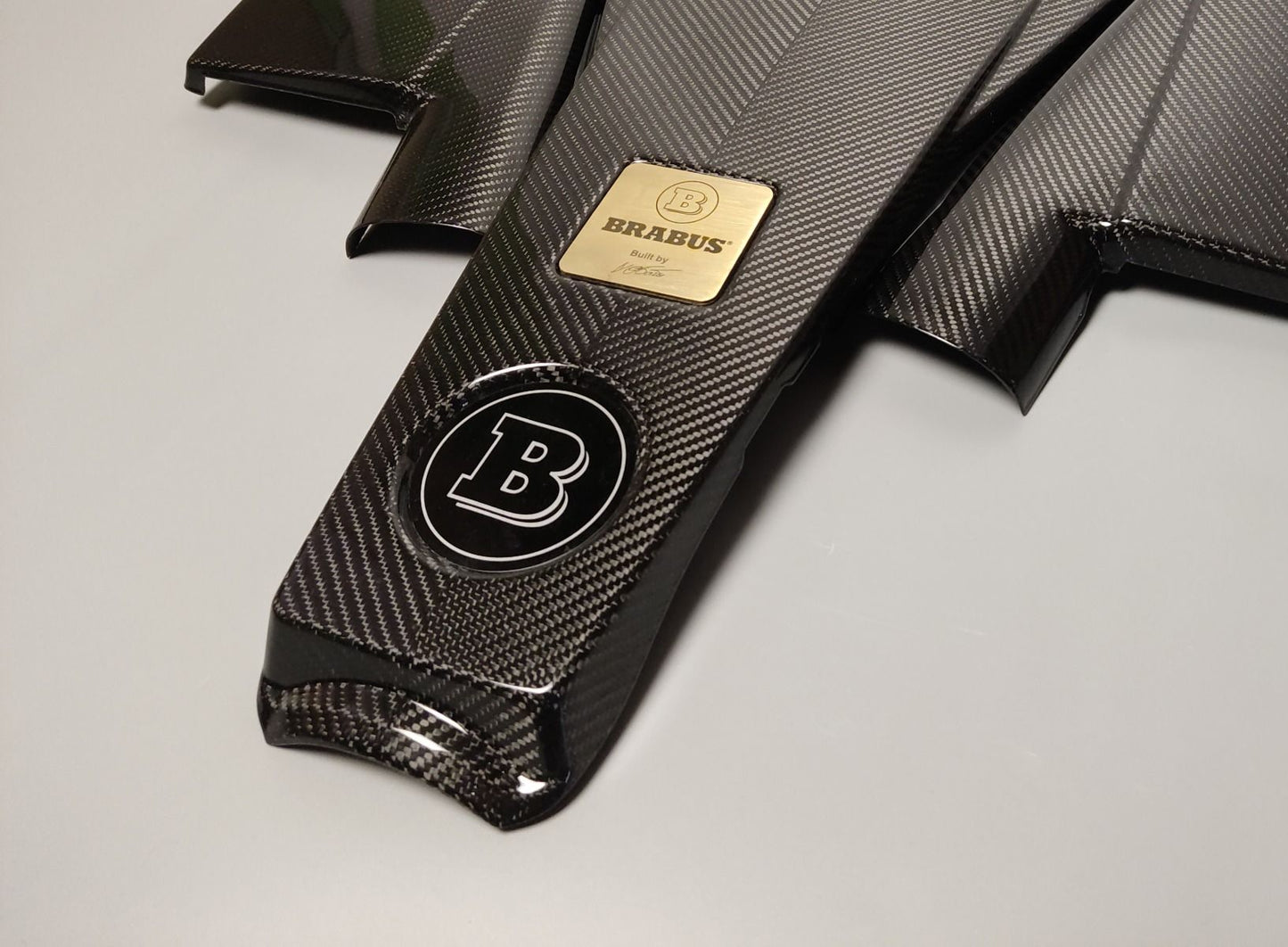 Mercedes-Benz W463 G63 G-Class Red Brabus Style Logo Carbon Fiber Engine Cover Set