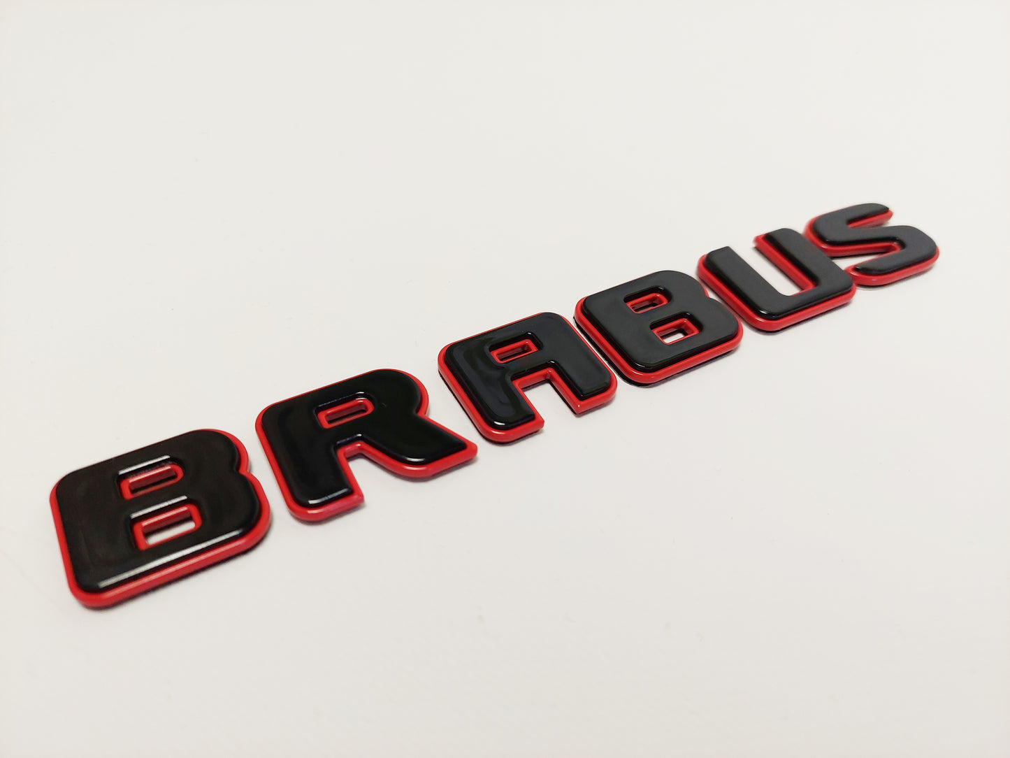 Metal Black with Red Brabus Style Emblem Trunk Logo Badge for Mercedes-Benz Vehicles