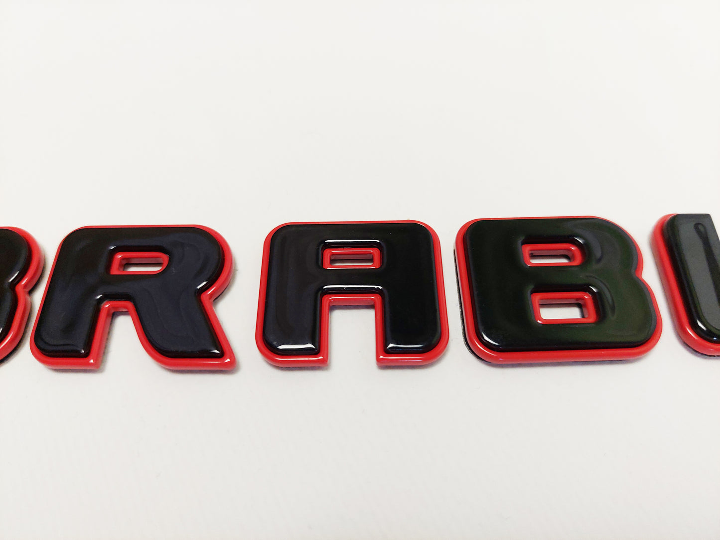 Metal Black with Red Brabus Style Emblem Trunk Logo Badge for Mercedes-Benz Vehicles