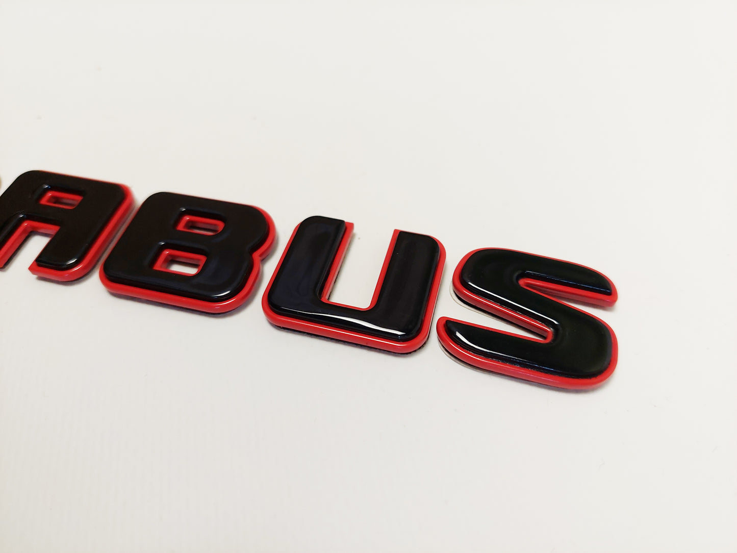 Metal Black with Red Brabus Style Emblem Trunk Logo Badge for Mercedes-Benz Vehicles