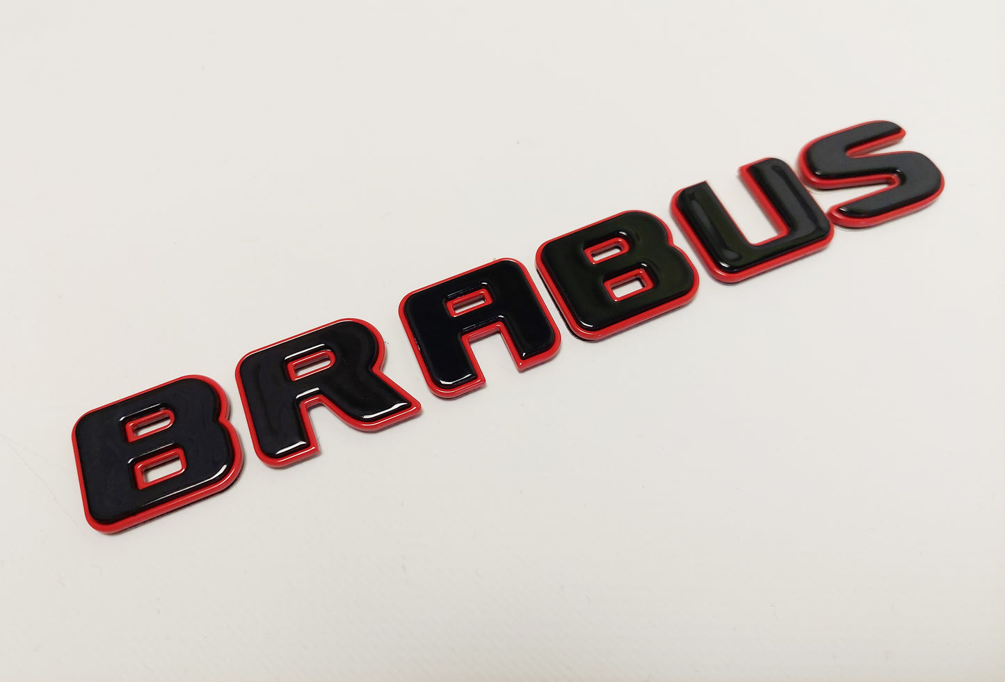 Metal Black with Red Brabus Style Emblem Trunk Logo Badge for Mercedes-Benz Vehicles