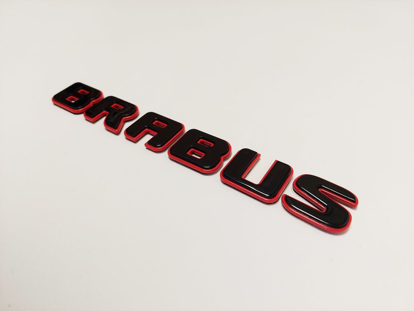 Metal Black with Red Brabus Style Emblem Trunk Logo Badge for Mercedes-Benz Vehicles